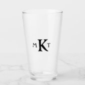 Mit Monogramm Personalisiert mit Ihren Initialen Glas (Vorderseite)