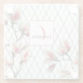 Mit Monogramm Personalisiert Square Shaping Unters Glasuntersetzer (Rückseite)