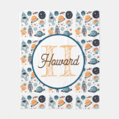 Mit Monogramm personalisierte Astronautendecke Fleecedecke (Vorderseite)