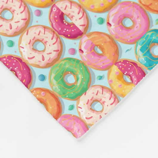 Mit Monogramm personalisierte Donuts Fleecedecke (Ecke)