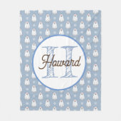 Mit Monogramm personalisierte Eisbärendecke Fleecedecke (Vorderseite)