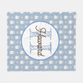 Mit Monogramm personalisierte Eisbärendecke Fleecedecke (Vorderseite (Horizontal))
