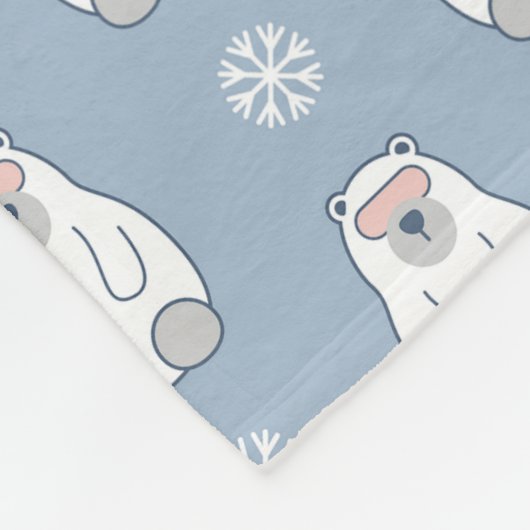 Mit Monogramm personalisierte Eisbärendecke Fleecedecke (Ecke)