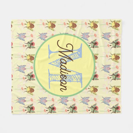 Mit Monogramm personalisierte Feendecke Fleecedecke (Vorderseite (Horizontal))