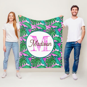 Mit Monogramm personalisierte Fleecedecke