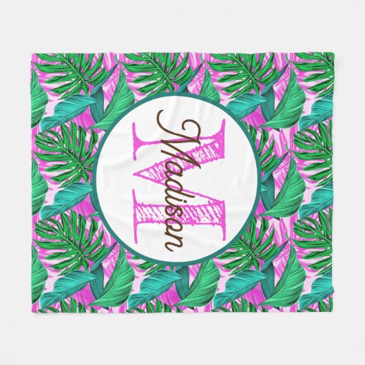 Mit Monogramm personalisierte Fleecedecke (Vorderseite (Horizontal))
