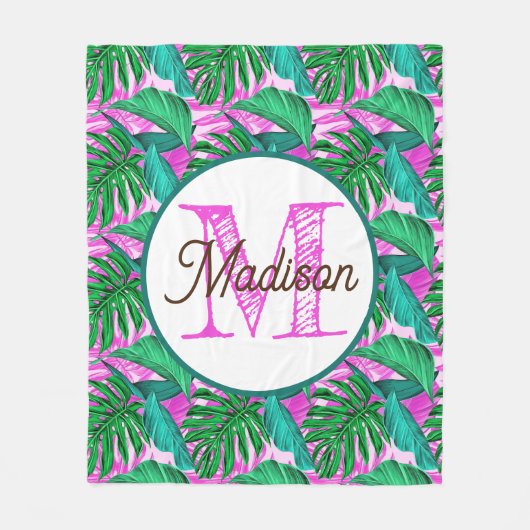 Mit Monogramm personalisierte Fleecedecke (Vorderseite)