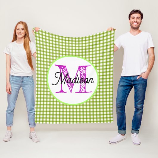 Mit Monogramm, personalisierte Fleecedecke (Beispiel)