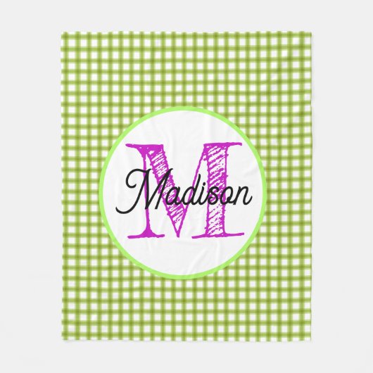 Mit Monogramm, personalisierte Fleecedecke (Vorderseite)