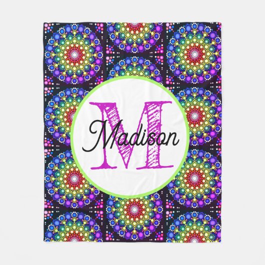 Mit Monogramm, personalisierte Fleecedecke (Vorderseite)
