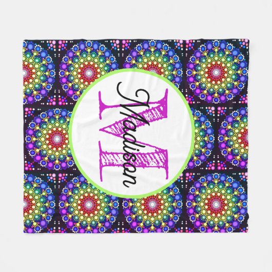 Mit Monogramm, personalisierte Fleecedecke (Vorderseite (Horizontal))