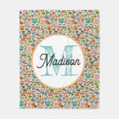 Mit Monogramm personalisierte Regenbogendecke Fleecedecke (Vorderseite)