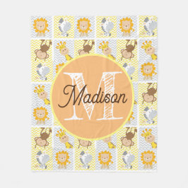 Mit Monogramm personalisierte Tiervliesdecke Fleecedecke