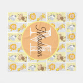 Mit Monogramm personalisierte Tiervliesdecke Fleecedecke (Vorderseite (Horizontal))