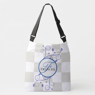 Mit Monogramm Personalisierte Totbeutel weiß und b Tragetaschen Mit Langen Trägern