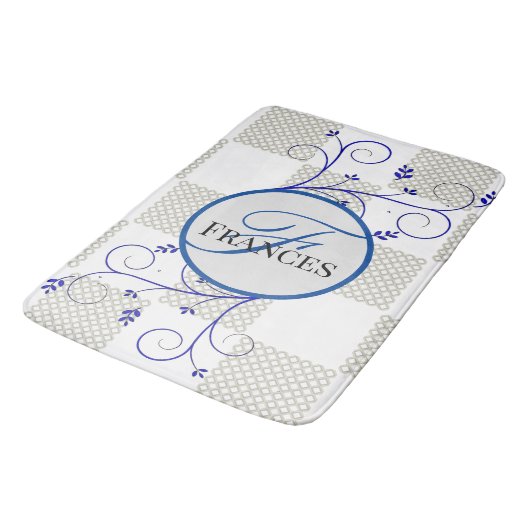 Mit Monogramm Personalisierter Bademantel Badematte (Schrägansicht)