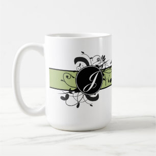 Mit Monogramm Personalisierter Extravaganter Blüh Kaffeetasse