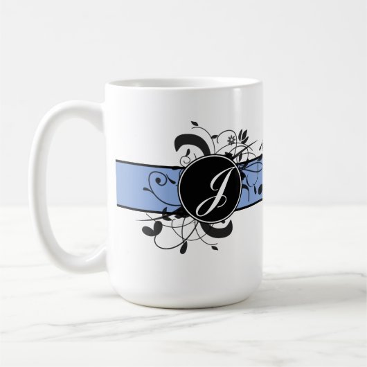 Mit Monogramm Personalisierter Extravaganter Blüh Kaffeetasse (Links)