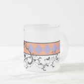 Mit Monogramm Personalisierter Extravaganter Blüh Mattglastasse (VorderseiteRechts)