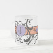 Mit Monogramm Personalisierter Extravaganter Blüh Mattglastasse (Vorderseite Links)