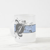 Mit Monogramm Personalisierter Extravaganter Blüh Mattglastasse (Vorderseite Links)