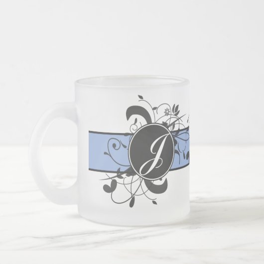 Mit Monogramm Personalisierter Extravaganter Blüh Mattglastasse (Links)