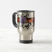 Mit Monogramm Personalisierter Extravaganter Blüh Reisebecher (Vorderseite Links)