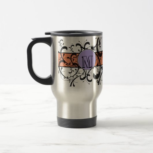 Mit Monogramm Personalisierter Extravaganter Blüh Reisebecher (Links)
