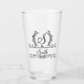 Mit Monogramm Personalisierter Familienname Glas (Vorderseite)