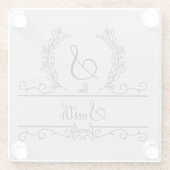 Mit Monogramm Personalisierter Familienname Glasuntersetzer (Rückseite)