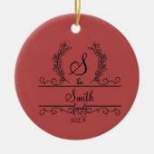 Mit Monogramm Personalisierter Familienname Keramik Ornament (Vorne)