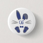 Mit Monogramm Personalisierter Osterhase am Blue Button (Vorderseite)