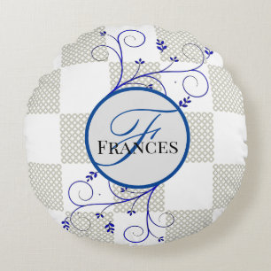 Mit Monogramm Personalisierter Rundwirbelkissen Rundes Kissen