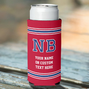 Mit Monogramm Personalisierter Text Crimson Navy W Selters Dosenkühler