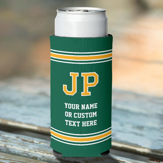 Mit Monogramm Personalisierter Text - Grünes Gold Selters Dosenkühler