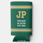 Mit Monogramm Personalisierter Text - Grünes Gold Selters Dosenkühler (Rückseite)