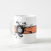 Mit Monogramm Personalisierter Viktorianischer Blü Kaffeetasse (Vorderseite Links)