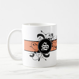 Mit Monogramm Personalisierter Viktorianischer Blü Kaffeetasse