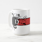 Mit Monogramm Personalisierter Viktorianischer Blü Kaffeetasse (Vorderseite Links)