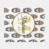 Mit Monogramm personalisierter Vlieskaffee Fleecedecke (Vorderseite (Horizontal))