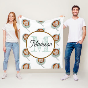 Mit Monogramm personalisierter Vlieskaffee Fleecedecke