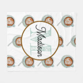Mit Monogramm personalisierter Vlieskaffee Fleecedecke (Vorderseite (Horizontal))