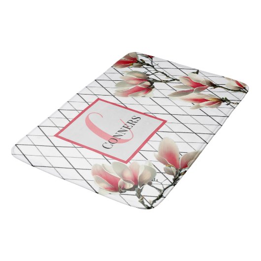 Mit Monogramm Personalisiertes Bad Rug Badematte (Schrägansicht)