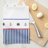 Mit Monogramm Personalisiertes Beach House Handtuc Küchentuch (Viertel Falte)