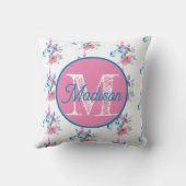 Mit Monogramm personalisiertes Einhornkissen Kissen (Rückseite)