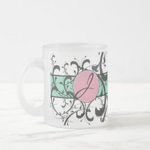 Mit Monogramm personalisiertes extravagantes Mattglastasse