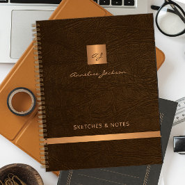 Mit Monogramm personalisiertes Gold Notizblock