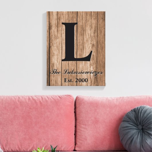 Mit Monogramm Personalisiertes Hochzeitjahr Leinwanddruck (Insitu (Wohnzimmer))