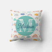 Mit Monogramm personalisiertes Regenbogenkissen Kissen (Rückseite)