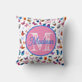 Mit Monogramm personalisiertes Schmetterlingskisse Kissen